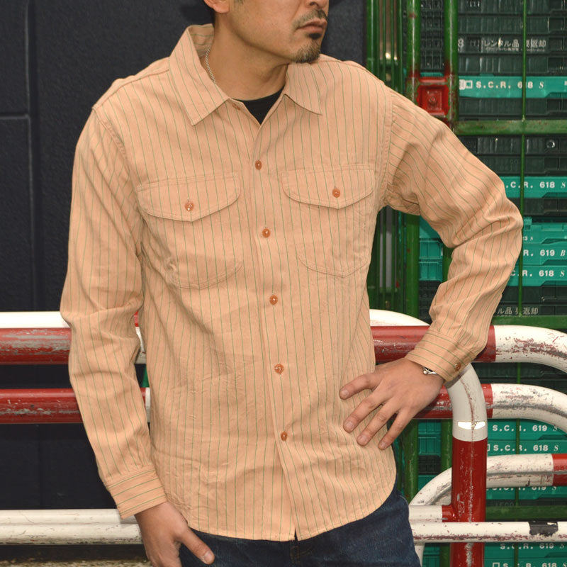 SUGAR CANE "SC28652" COKE STRIPE WORK SHIRT