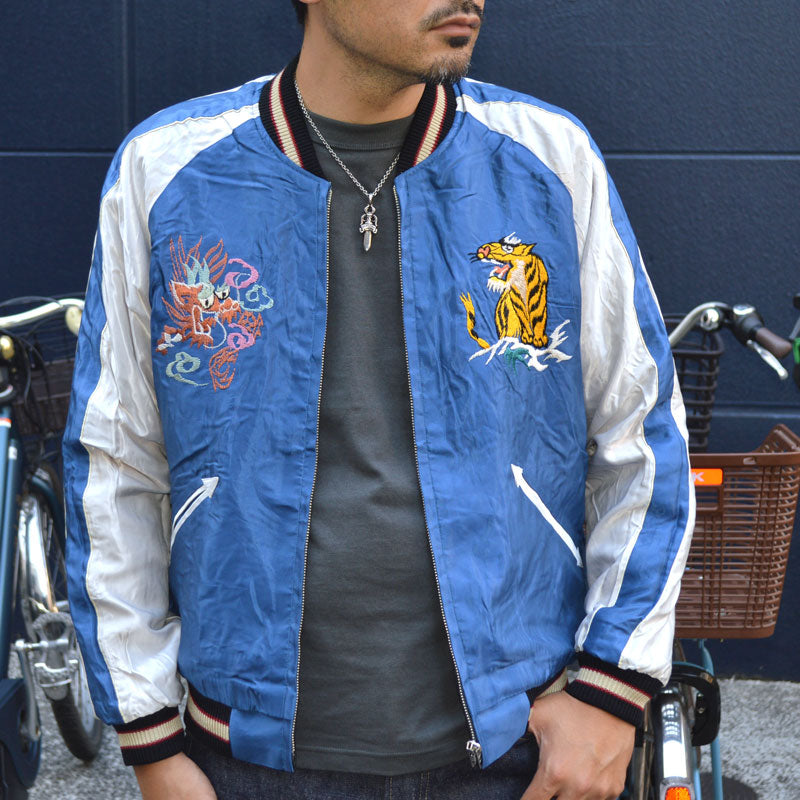 TAILOR TOYO "TT15542-119" Early 1950s Style Acetate Souvenir Jacket “JAPAN MAP” × “GOLD DRAGON”