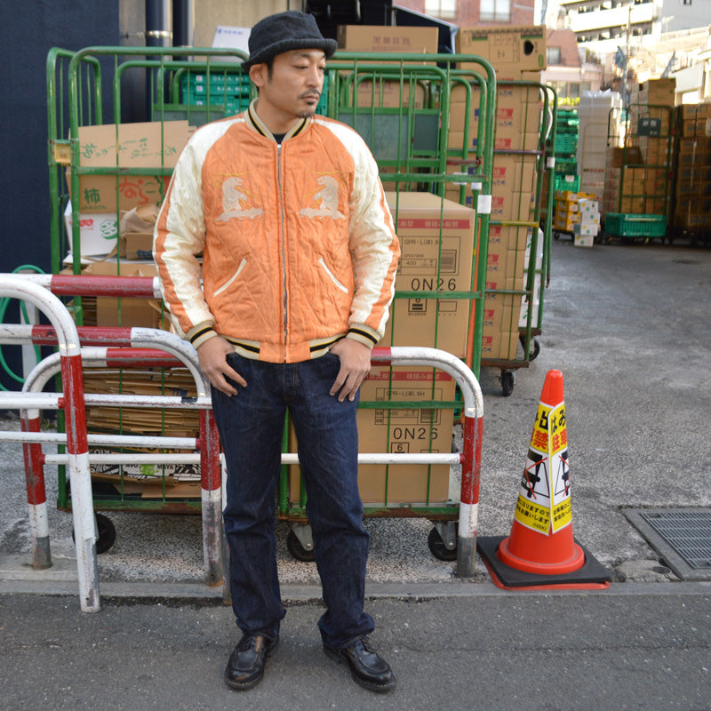 TAILOR TOYO "TT15792" Mid 1950s Style Velveteen Souvenir Jacket ”POLAR BEAR”×”ALASKA MAP”