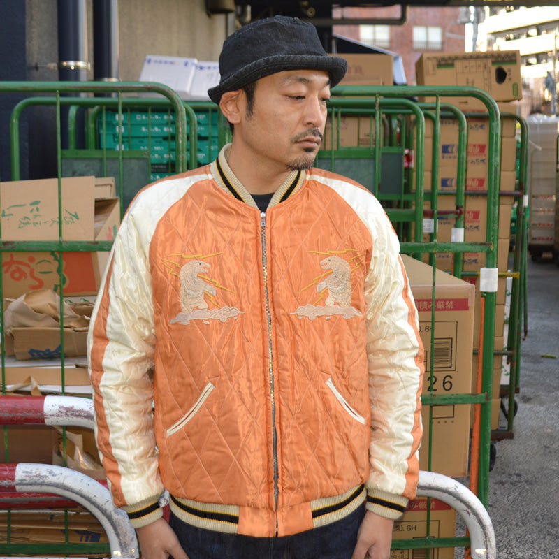 TAILOR TOYO "TT15792" Mid 1950s Style Velveteen Souvenir Jacket ”POLAR BEAR”×”ALASKA MAP”