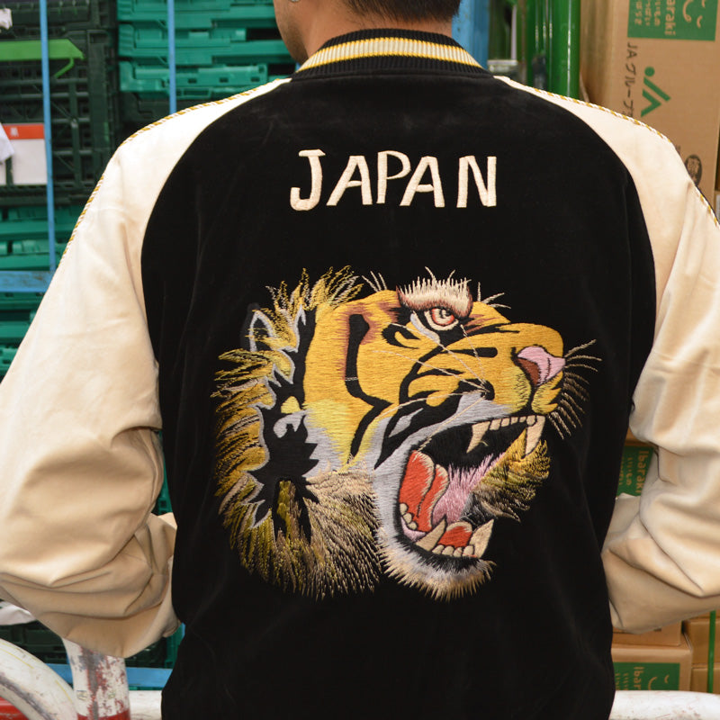 TAILOR TOYO "TT15795" Early 1950s Style Velveteen Souvenir Jacket “TIGER HEAD”×”GOLD DRAGON”