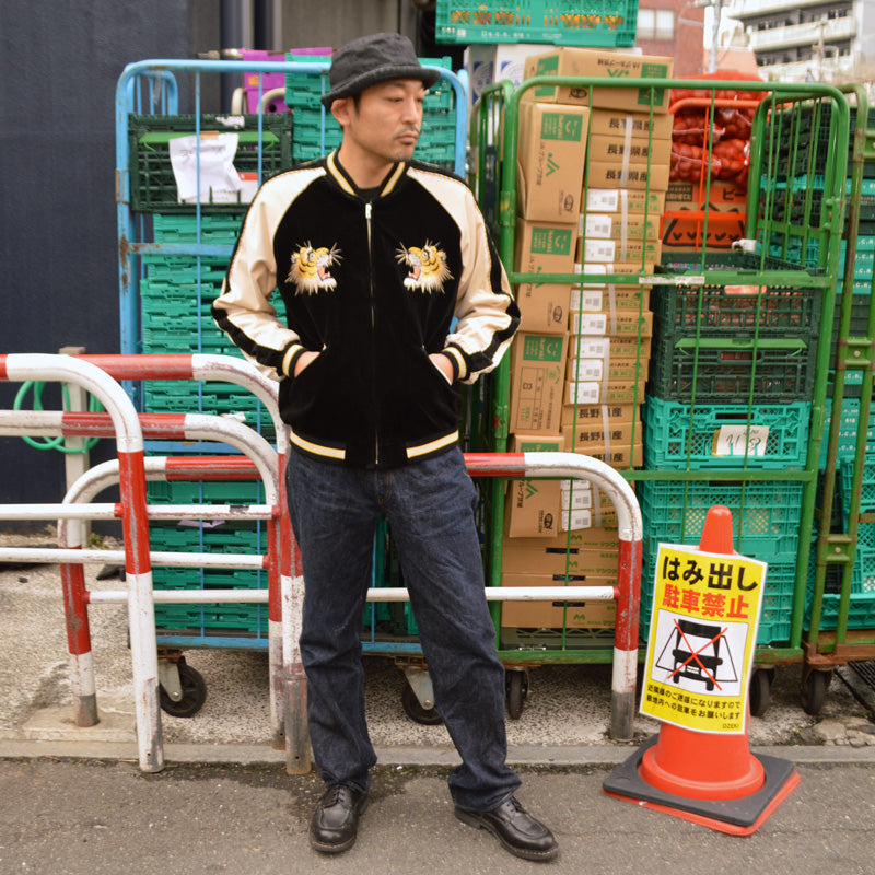 TAILOR TOYO "TT15795" Early 1950s Style Velveteen Souvenir Jacket “TIGER HEAD”×”GOLD DRAGON”