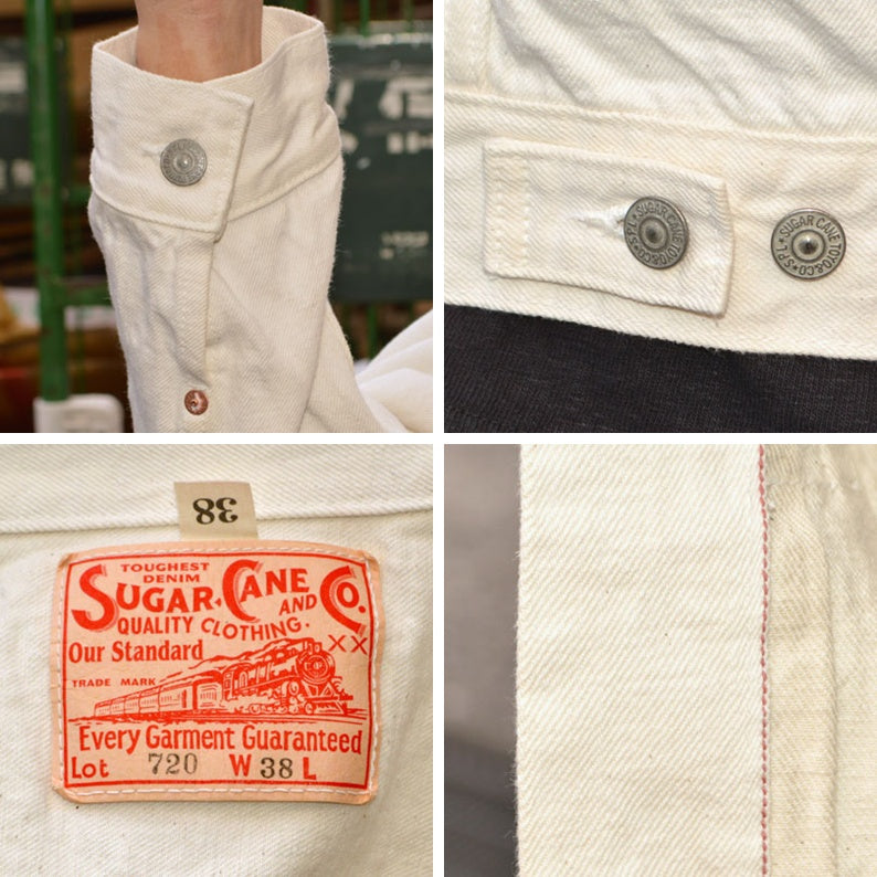 SUGAR CANE "SC15720" 13oz. White Denim Jacket 1953 Model