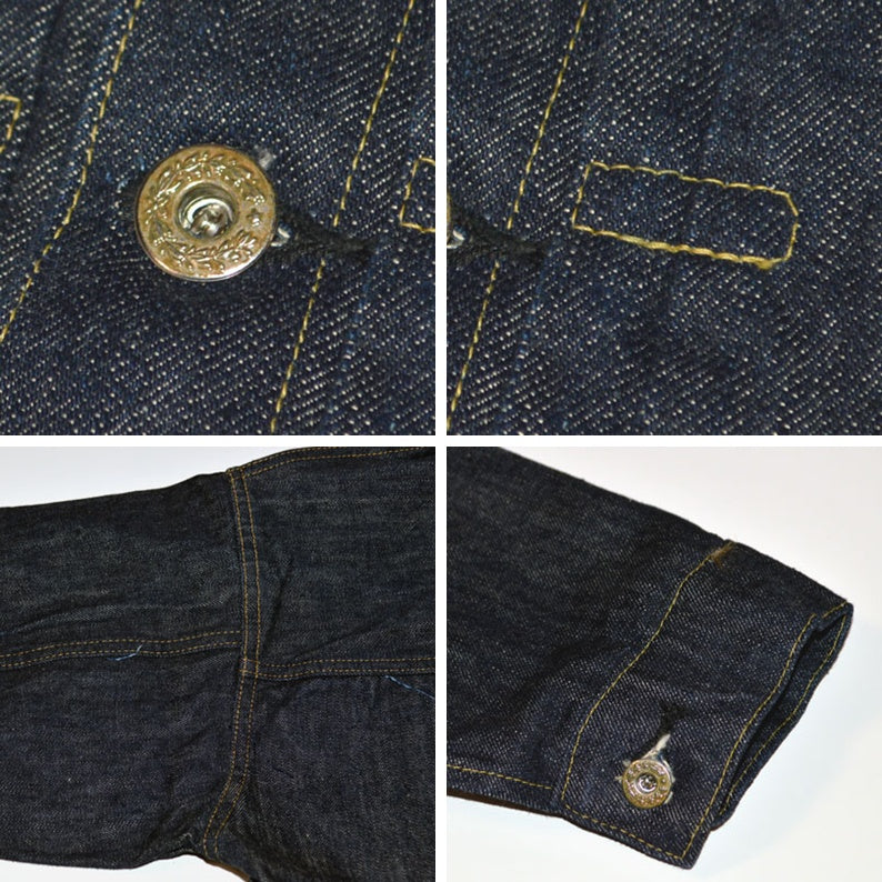 SUGAR CANE "SC19010 / SC19010T" Super “Denim” Collectibles #10 14oz. BLUE DENIM BLOUSE 1945 MODEL