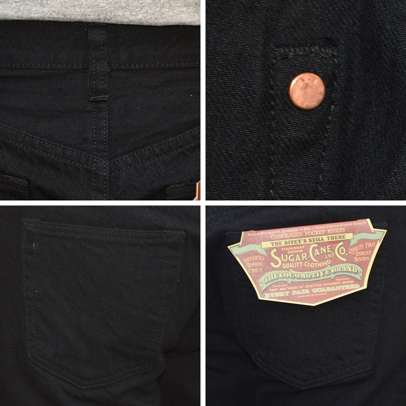 SUGAR CANE "SC41470" 13oz Black Denim SLIM FIT