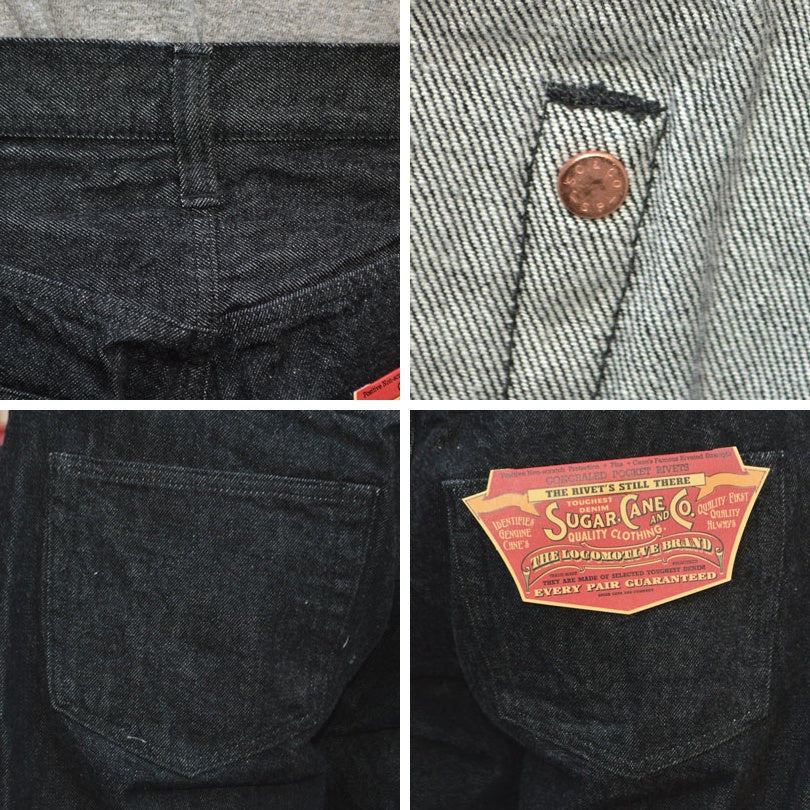 SUGAR CANE "SC42460" 14.25oz Black Denim 1947model