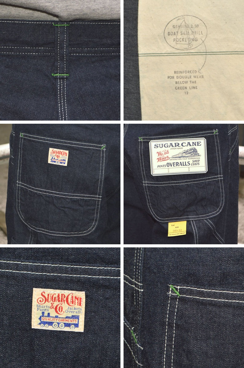 SUGAR CANE "SC42495" 11oz. Blue Denim Work Pants 11oz