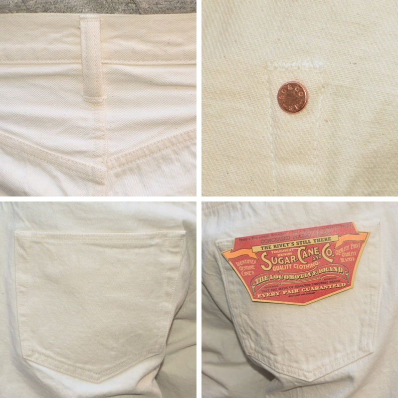 SUGAR CANE "SC42560" 13oz. White Denim 1947 Model