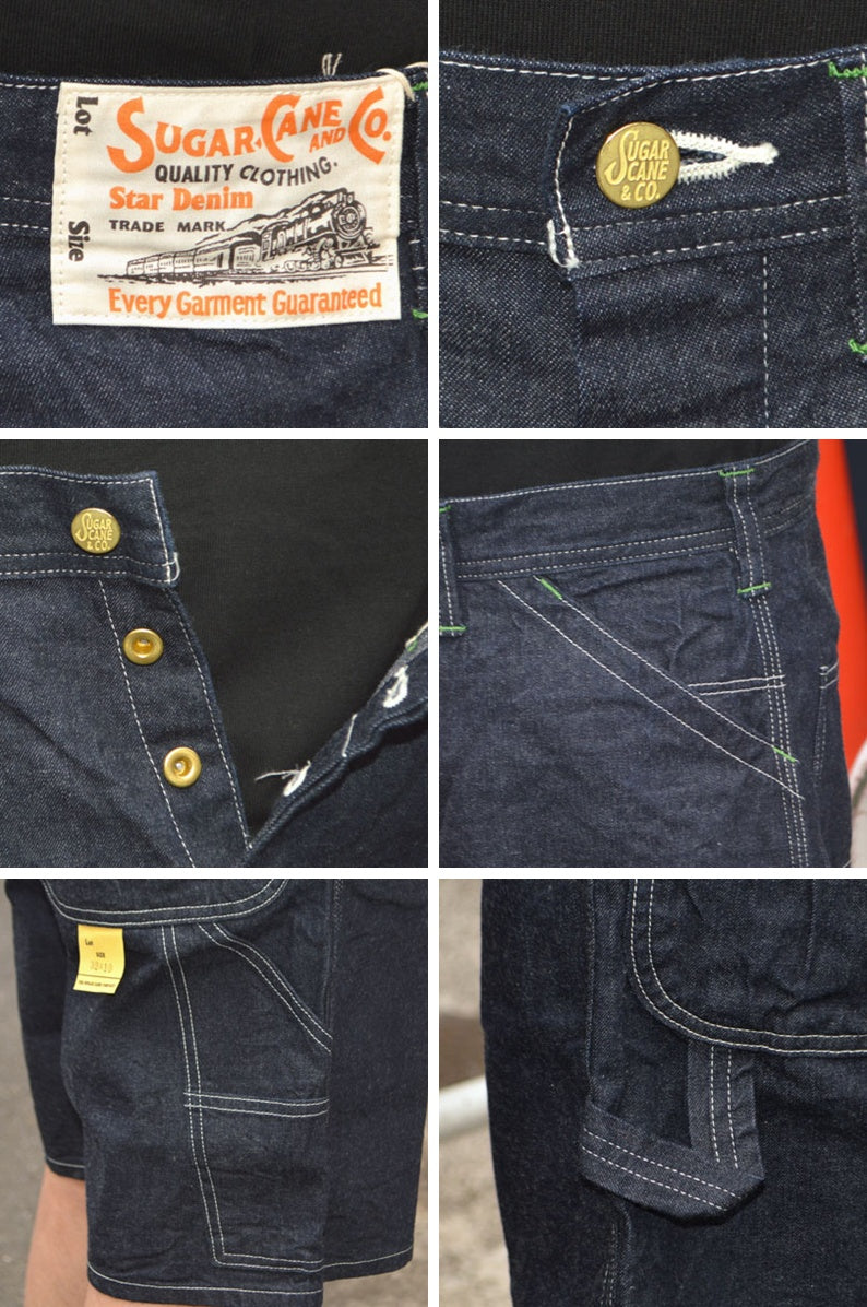 SUGAR CANE "SC52565" 11oz. Blue Denim Work Shorts