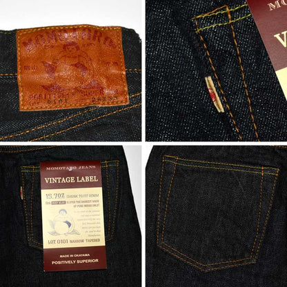 MOMOTARO JEANS "0101" VINRAGE LABEL 15.7oz Denim Narrow Tapered