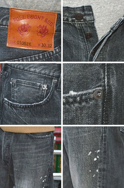 FULL COUNT "0105BKHW" Wide Black Selvedge Denim Dartford