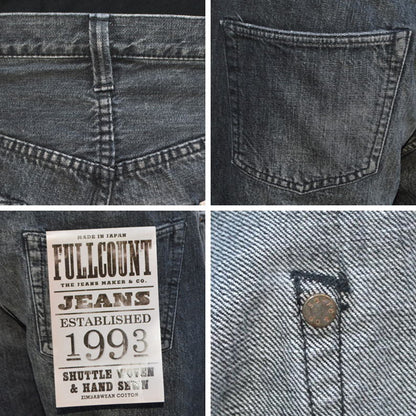 FULL COUNT "0105 BKHW" Wide Black Selvedge Denim Dartford
