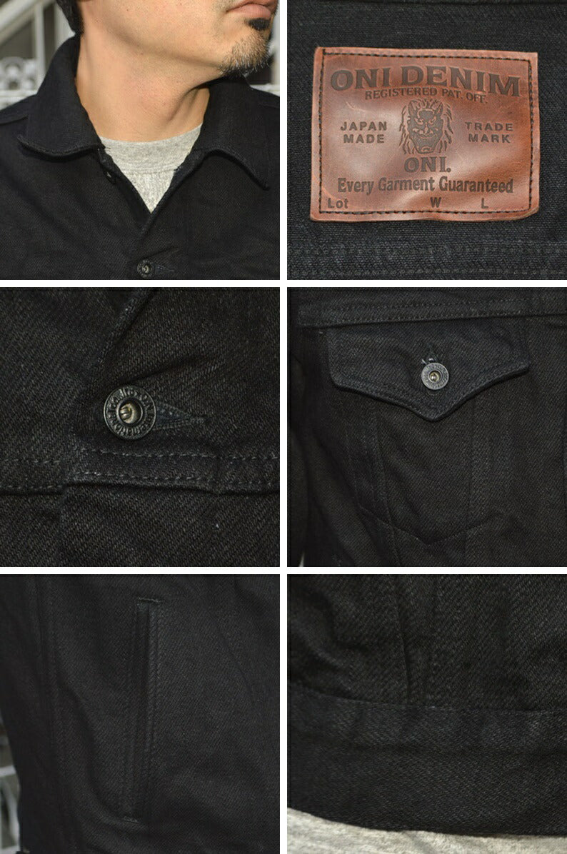 ONI DENIM "02527P-ZR-BKBK" 0oz Oni Secret Black Denim Type3 Jacket