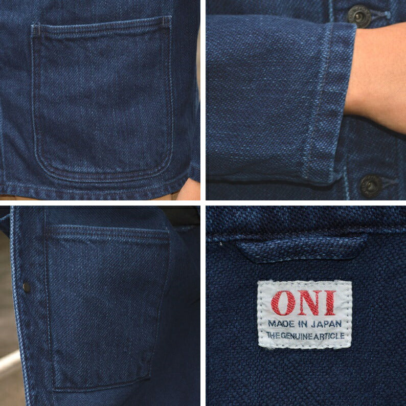 ONI DENIM "03501-3×3IDT" Indigo Twill Bio Wash Coverall