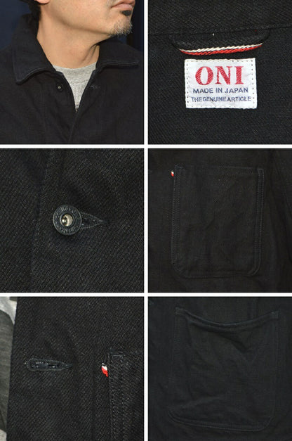 ONI DENIM "03502ZR-BKBK" 0oz Oni Secret Black Denim Coverall