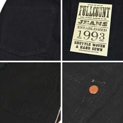 FULL COUNT "1103SRB" 1103 Super Rough Indigo × Black Clean Straight