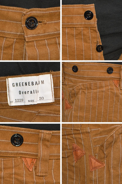 GREENEBAUM OVERALLS (WAREHOUSE) "1229" 1900 4POCKET HEAVY LEATHER BOUND OVERALL (DUCK STRIPE)