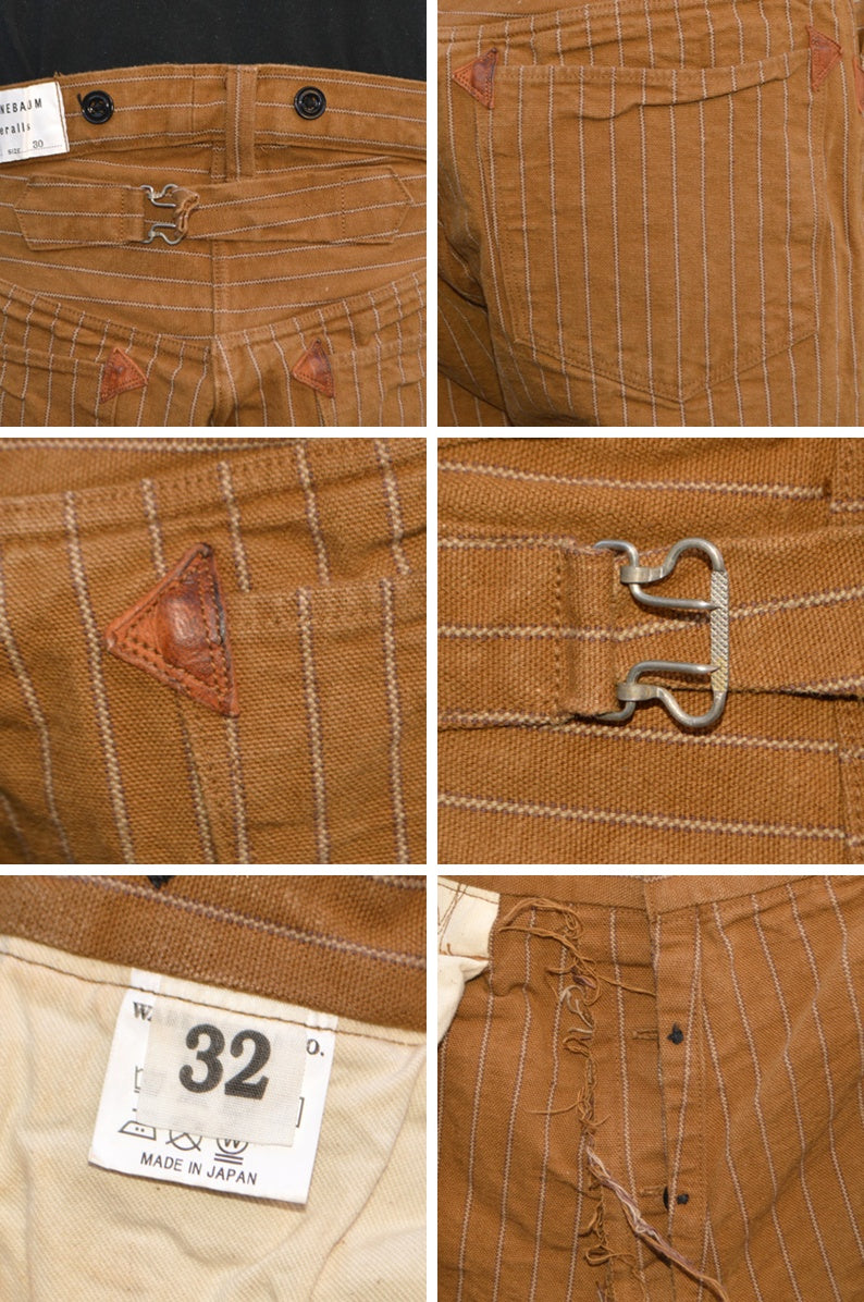 GREENEBAUM OVERALLS (WAREHOUSE) "1229" 1900 4POCKET HEAVY LEATHER BOUND OVERALL (DUCK STRIPE)