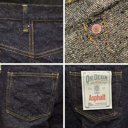ONI DENIM、"200-Asphalt"、20oz Asphalt Denim Wide Straight