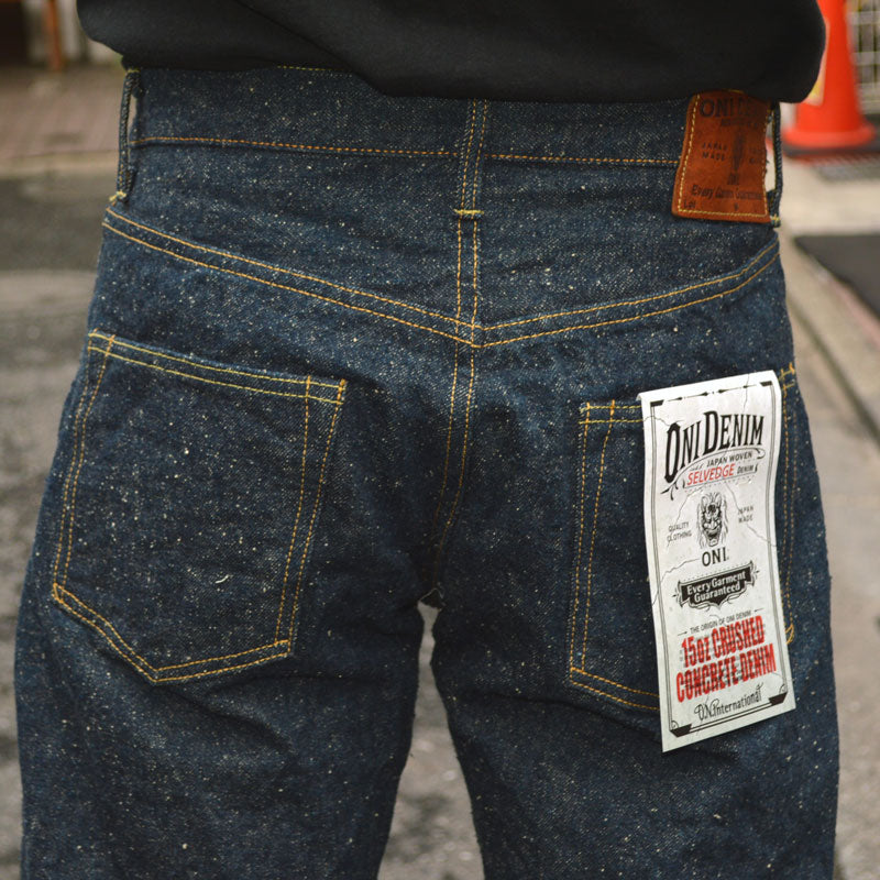 ONI DENIM "200-CCD-Kabuki" 15oz Crushed Concrete Denim kabuki Selvedge Wide Straight