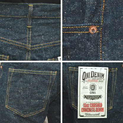 ONI DENIM "200-CCD-Kabuki" 15oz Crushed Concrete Denim kabuki Selvedge Wide Straight