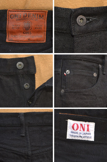 ONI DENIM "200ZR-BKBK" 20oz Secret Black Denim Wide Straight