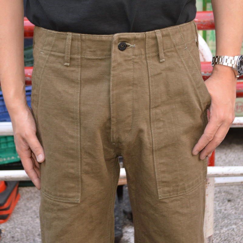 ONI DENIM "207-HOX" Baker Pants 13oz Sultur Dye Oxford "Brown Khaki /Olive Brown"