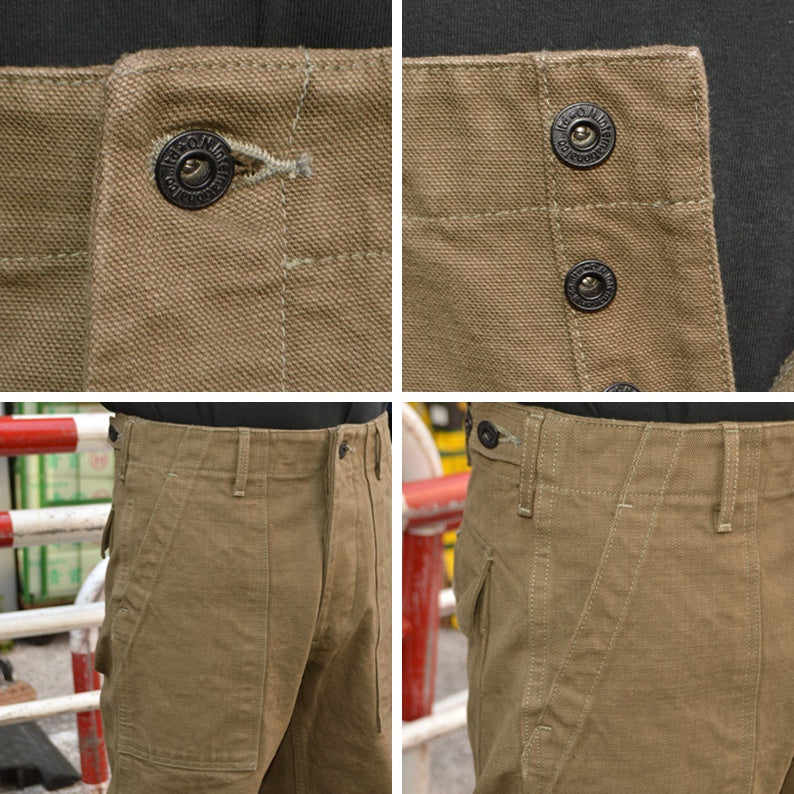 ONI DENIM "207-HOX" Baker Pants 13oz Sultur Dye Oxford "Brown Khaki /Olive Brown"