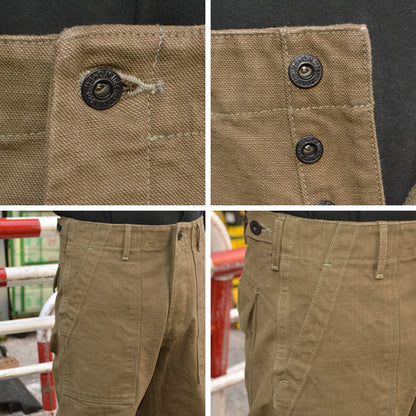 ONI DENIM "207-HOX" Baker Pants 13oz Sultur Dye Oxford "Brown Khaki /Olive Brown"