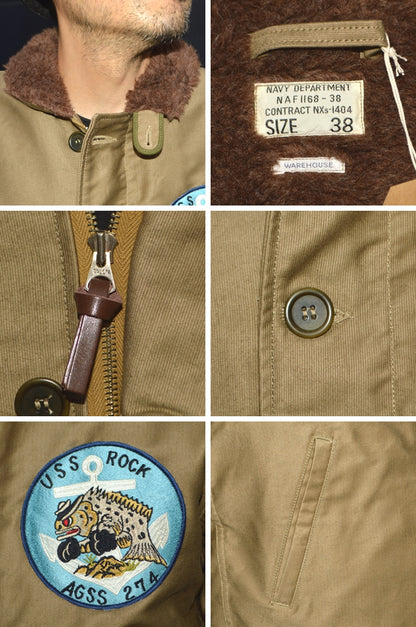WAREHOUSE "Lot.2181" NAF1168 N-1 WINTER JACKET KHAKI (NXs-1404) USS ROCK AGSS-274 WWII Submarine