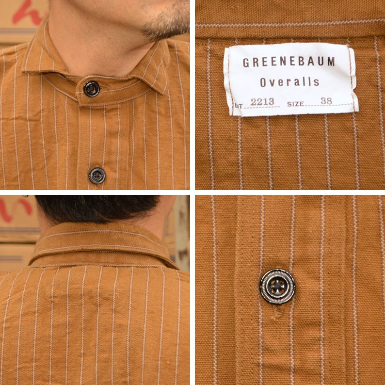 GREENEBAUM OVERALLS (WARE HOUSE) "2213 BR" 1880 HEAVY LEATHER BOUND JUMPER Duck Stripe