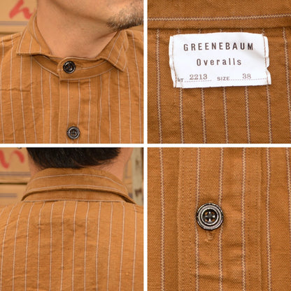 GREENEBAUM OVERALLS (WARE HOUSE) "2213 BR" 1880 HEAVY LEATHER BOUND JUMPER Duck Stripe