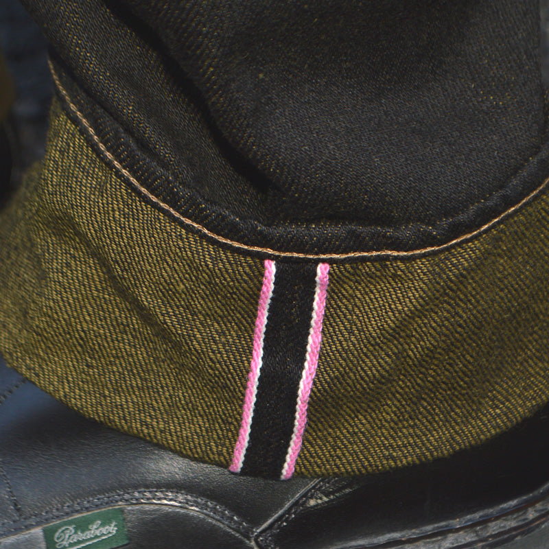 ONI DENIM "246 BKOL" 12oz Black × Olive Denim Neat Straight