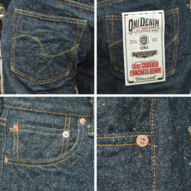 ONI DENIM "246-CCD-Kabuki" 15oz Crushed Concrete Denim kabuki Selvedge Neat Straight