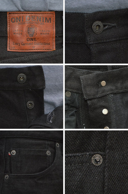 ONI DENIM "246ZR-BKBK" 20oz Secret Black Denim Neat Straight
