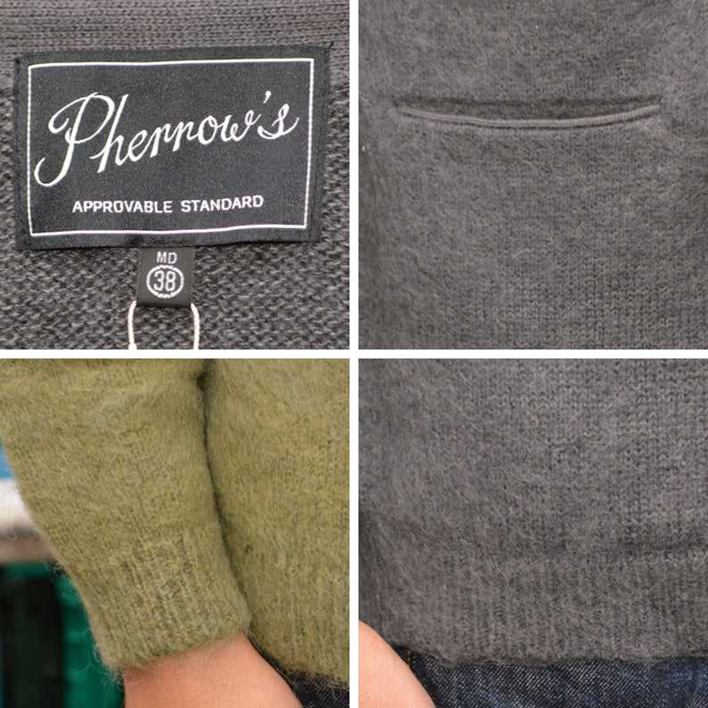 PHERROW'S "25W-PMSC1" Mohair Knit Cardigan