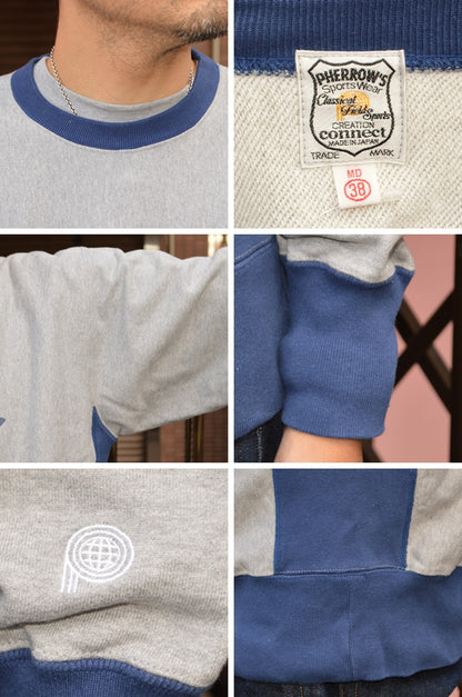 PHERROW'S "25W-PRWS-TT1" Two-tone Color Sweat "U.S. NAVY"