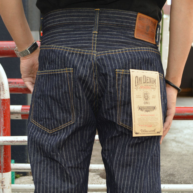 ONI DENIM、"266-HJS"、Drop Needle Jacquard Stripe Denim Relax Straight