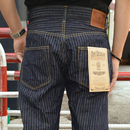 ONI DENIM、"266-HJS"、Drop Needle Jacquard Stripe Denim Relax Straight