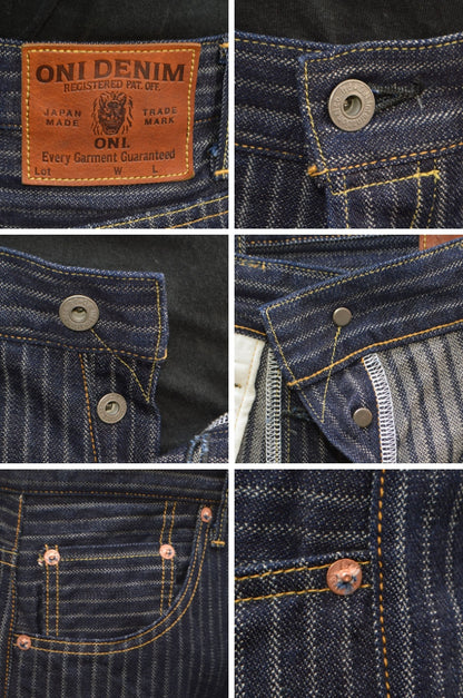 ONI DENIM、"266-HJS"、Drop Needle Jacquard Stripe Denim Relax Straight