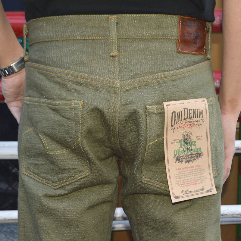 ONI DENIM "270-OLD18" 18oz Olive Denim New Regular Straight
