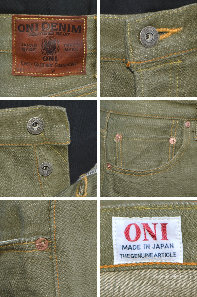 ONI DENIM "270-OLD18" 18oz Olive Denim New Regular Straight