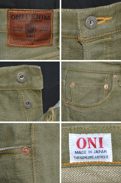 ONI DENIM "270-OLD18" 18oz Olive Denim New Regular Straight