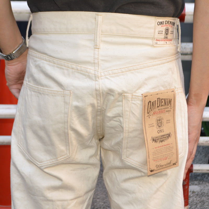 ONI DENIM "271-ECRU" 12.4oz OrganicCotton Selvedge Denim Just Right Straight