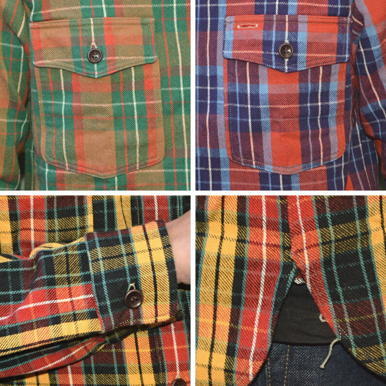 WARE HOUSE "Lot 3022 F & G" Flannel Shirts With Chinstrap