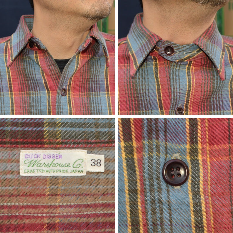 WAREHOUSE "Lot 3022 G" Flannel Shirts With Chinstrap