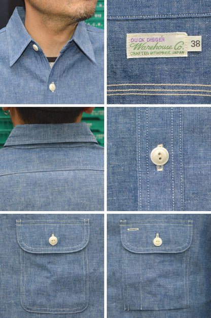 WAREHOUSE "3048" BIG YANK TYPE CHAMBRAY SHIRTS