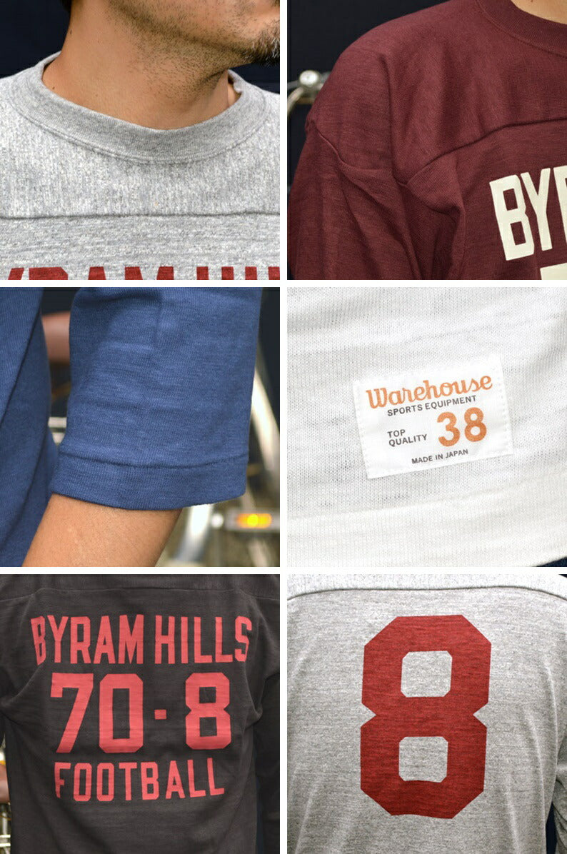 WARE HOUSE "4063 BYRAM HILLS" 3/4 Sleeve Football T-shirt "BYRAM HILLS"