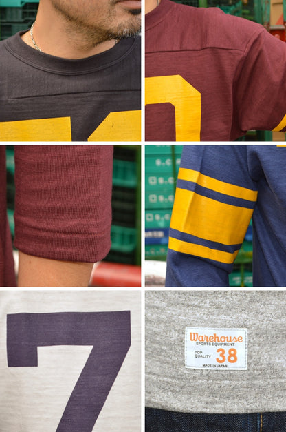 WARE HOUSE "4063 NO.70" 3/4 Sleeve Football T-shirt
