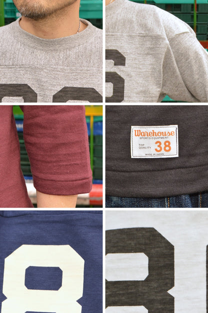 WARE HOUSE "4063 NO.86" 3/4 Sleeve Football T-shirt